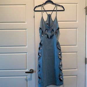 ❤️‍🔥⚠️Denim Me Please!!! Cut out dress in light blue. Sexy Appeal! 🆘
